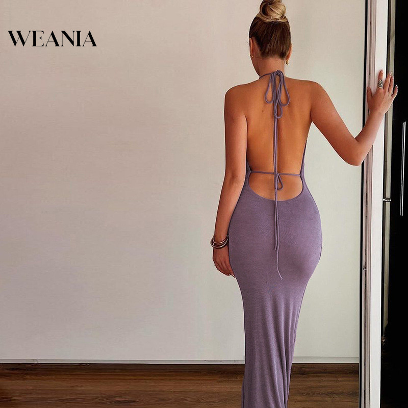 Váy dài có dây buộc lưng WEANIA