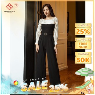 Jumpsuit dài lệch vai phối eo SJ1141 - Phong Cách SAIGON
