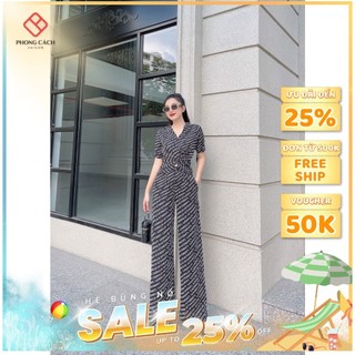 Set bộ hoạ tiết chữ quần, áo croptop SJ852 - Phong Cách SAIGON