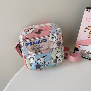 Túi vải nhỏ phong cách mới dạo phố phù hợp với phong cách snoopy dễ thương túi messenger phiên bản hàn quốc túi vuông nhỏ một vai