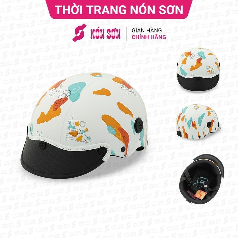 Mũ bảo hiểm nửa đầu lỗ thông gió hoa văn chính hãng NÓN SƠN-MP-TR109