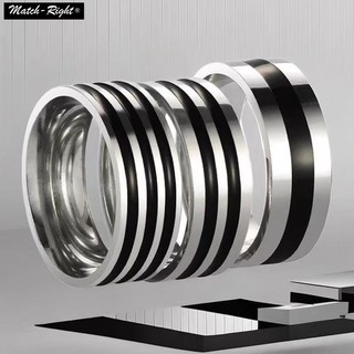 Nhẫn titan nam cổ điển mạ độc đá bạc đen nhẫn ins phong cách phổ biến không rỉ sét vòng cổ thép không gỉ mặt dây chuyền