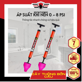 Cây thông bồn cầu, dụng cụ thông tắc nghẽn lavabo, bồn cầu sử dụng khí nén giúp dễ dàng thông tắc - Huy Tưởng