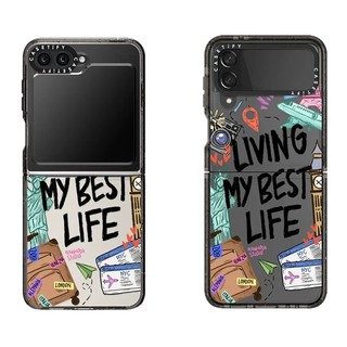 Ốp lưng cứng cuộc sống du lịch mùa hè CASETiFY chất lượng cao Samsung Galaxy Z Flip 5 Flip 4 Flip 3 Vỏ Acrylic trong suốt