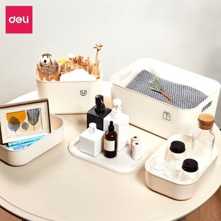 Hộp Đựng Mỹ Phẩm DELI - Hộp Trang Sức Cỡ Nhỏ Để Bàn Đa Năng Nhựa Cao Cấp Có Tay Cầm Nắp Đậy Đơn Giản