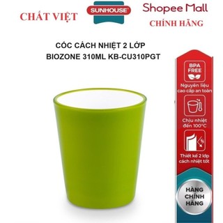 Cốc cách nhiệt 2 lớp biozone 310ml kb-cu310pgt