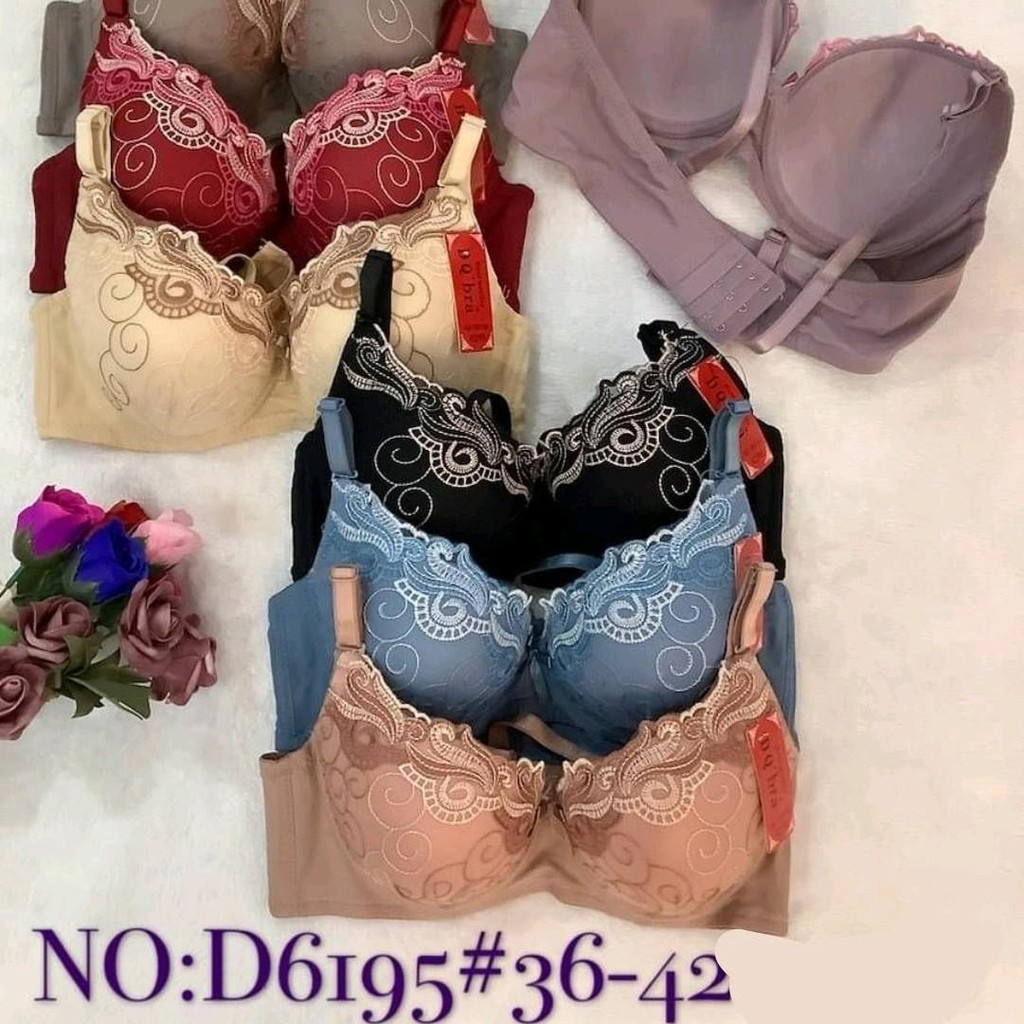 Bộ áo ngực DQ D6195 3 cốc cỡ lớn B-C có khung xốp mỏng 36-38-40-42 inch
