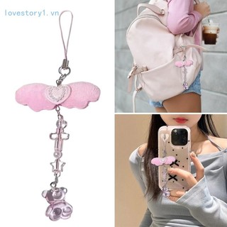 Tình Yêu Thanh Lịch Nơ Dây Xích Điện Thoại Dễ Thương Nơ Đính Hạt Mặt Dây Chuyền Điện Thoại Cho Tai Nghe Ví
