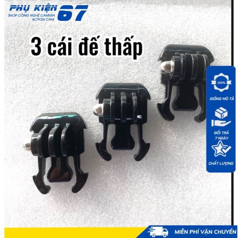 phụ kiện gopro 3 cái  đế cài thấp , phụ kiện máy quay gopro PHỤ KIỆN 67VN