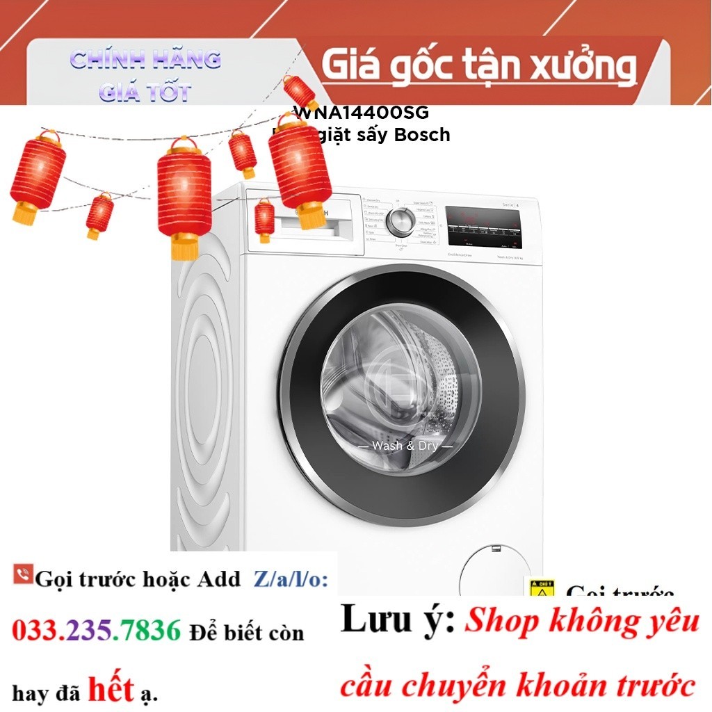 <new> Máy Giặt Sấy 9/6kg Bosch WNA14400SG Series 4
