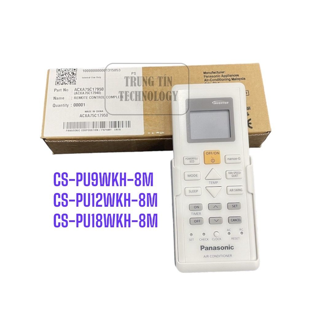 [Hàng chính hãng] Remote điều khiển máy lạnh Panasonic CS-PU9WKH-8M/ CS-PU12WKH-8M/ CS-PU18WKH-8M