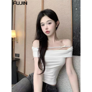 FUJIN áo phông áo thun nữ croptop baby tee hàn quốc INS Thể thao Minimalist WTX242051E 7Z240217