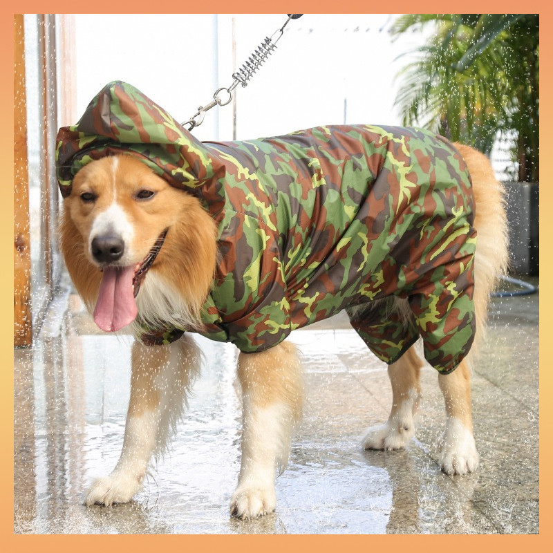 [Baystar] Áo mưa cho chó cưng Ngụy trang Áo mưa bốn chân cho chó lớn