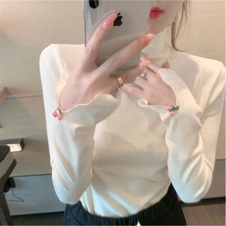 [Zestiva] S-2XL Nơ áo len mỏng tay dài nữ áo len hở vai áo len Ôm Body Cổ Tròn gợi cảm Hàn Quốc HHFWC0909