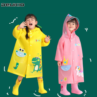 Deukio Áo mưa trẻ em mới, bé trai và bé gái, học sinh, áo mưa trẻ em, áo mưa chống thấm nước toàn thân khủng long mẫu giáo
