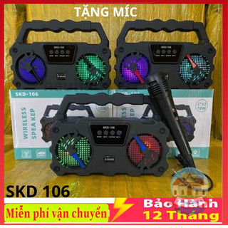 Loa bluetooth hát karaoke skd -106 tặng kèm mic nghe nhạc loa bluetooth mini bảo hành 12 tháng loa bluetooth hát - gdtl