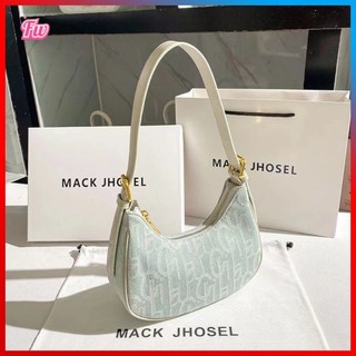 【FW Bag】Túi kẹp nách nữ túi xách da PU canvas đeo dưới cánh tay phong cách Hong Kong retro mùa xuân hè 2022