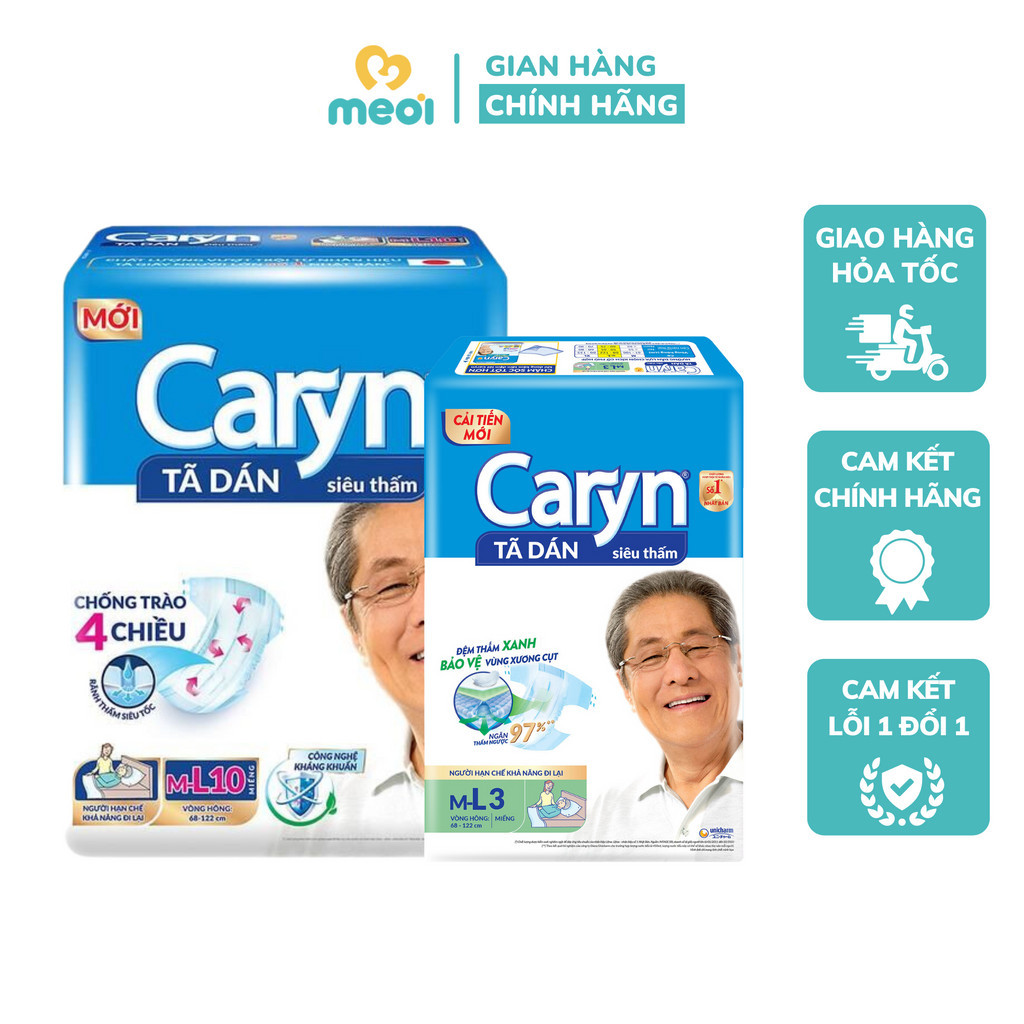 Tã dán người lớn siêu thấm Caryn M-L (3 miếng/ 10 miếng)