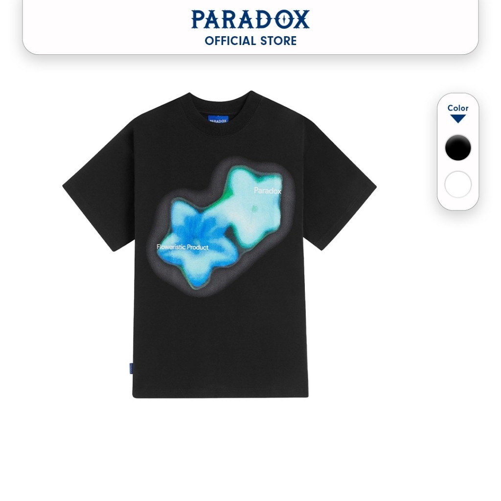 （Nóng bán） Áo thun form rộng Paradox tay lỡ - Unisex - In hình - QUAMOCLIT - Trắng, Đen