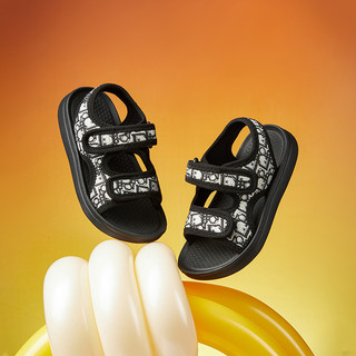 Cheerful Mario Dép quai hậu Velcro họa tiết thời trang cho bé Dép đế mềm EVA sandal đen cho giày kdis mới biết đi