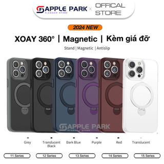 Ốp từ tính kèm giá đỡ Xoay 360° chống dấu Vân tay nhám,Cho iPhone 15 Pro Max 14 Pro Max 14 Plus 13 Pro 12 11 vv (B).