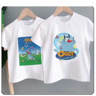 ÁO THUN MÈO OGGY VÀ NHỮNG CHÚ GIÁN PHÔNG NAM NỮ GIA ĐÌNH CẶP ĐÔI CÓ SIZE TRẺ EM CHO BÉ TRAI GÁI