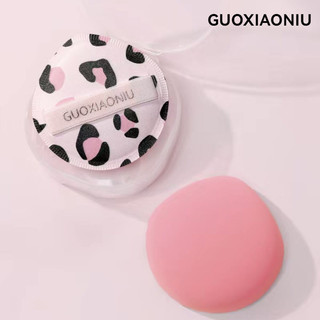 Guoxiaoniu bột puff da báo in puff marshmallow puff air cushion đầu tròn lớn đặc biệt cho chất lỏng nền ướt và khô sử dụng trang điểm thiết lập bột puff