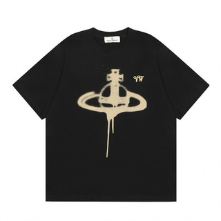 Hàng sẵn có Viv666ne Áo thun Cotton nam nữ Saturn Inkjet Áo sơ mi thông thường phù hợp Unisex