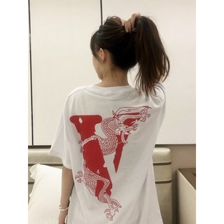 Vlone Fast Chinese Loong Co Áo thun Big V độc quyền thương hiệu EDC Edison Chen Cùng tay ngắn