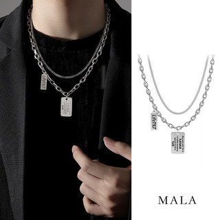 Vòng cổ MAYEBE LAVEND đôi bằng thép không gỉ Hip Hop Thương hiệu vuông Chữ Titan Thép Mặt dây chuyền Unisex