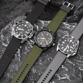 20mm 22mm 24mm Phát hành nhanh Dây đeo đồng hồ bằng vải silicon Dây đeo đồng hồ thể thao chống nước cho Seiko Dây đồng hồ Phụ kiện kèm dụng cụ