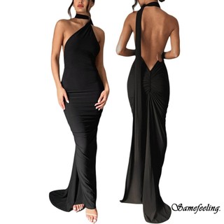 Sf-nữ Đầm Dài Không Tay Cổ Dây Chắc Chắn Slim Fit Cocktail Đầm Mùa Hè Cho Bữa Tiệc