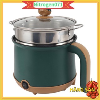 Nitrogen071 Nồi Lẩu Điện Xanh 1.8L 600W Có Hơi Nước 2 Mức Độ Điều Chỉnh Chống Dính Đa Năng Cho Mì Canh