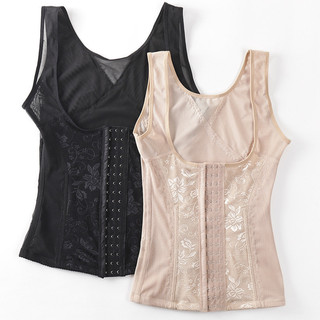 In stock#Cross-Border Spot Goods3Row17Buckle Steel Rib Lace Breathable Thin Waist Support Correction Waist Shaping Body Shaping Vest3tk