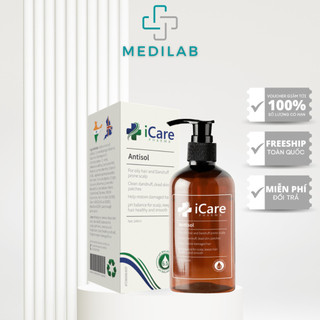 Dầu Gội iCare Antisol Sạch Gàu Chiết Xuất Dược Liệu Sạch Gàu Giảm Ngứa Chống Rụng Không Khô Tóc 240ml