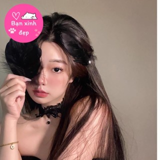  1 chiếc kẹp tóc lông vũ đính ngọc màu đen phụ kiện tóc chụp ảnh xinh đẹp kẹp tóc cosplay thiên nga phụ kiện mùa xuân 