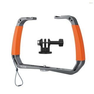 Telesin TE-HBM-002 Máy ảnh thể thao Giàn khoan lặn cầm tay dưới nước Giá đỡ ổn định tay cầm kép Giá đỡ máy ảnh hành động bằng hợp kim nhôm với giá đỡ giày lạnh kép 1 / Macen-4.2