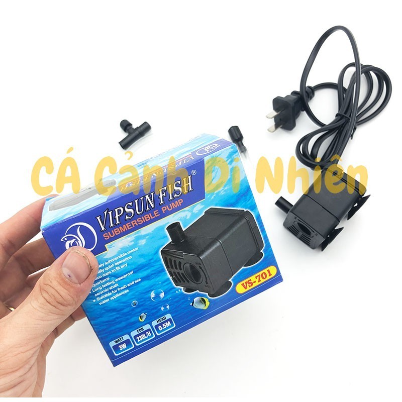 Máy Bơm Lọc Nước Hồ Cá Cảnh 3W VIPSUN VS-701 - Máy Bơm Hồ Cá Mini Bể Thủy Sinh, Thác Nước