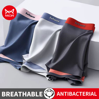 Miiow Khô Thoáng Khí Mùa Hè Quần Lót Nam Bộ Liền Mạch Gợi Cảm Nam Quần Lót Boxer Cotton Đáy Quần Nam Boxer Quần Đùi