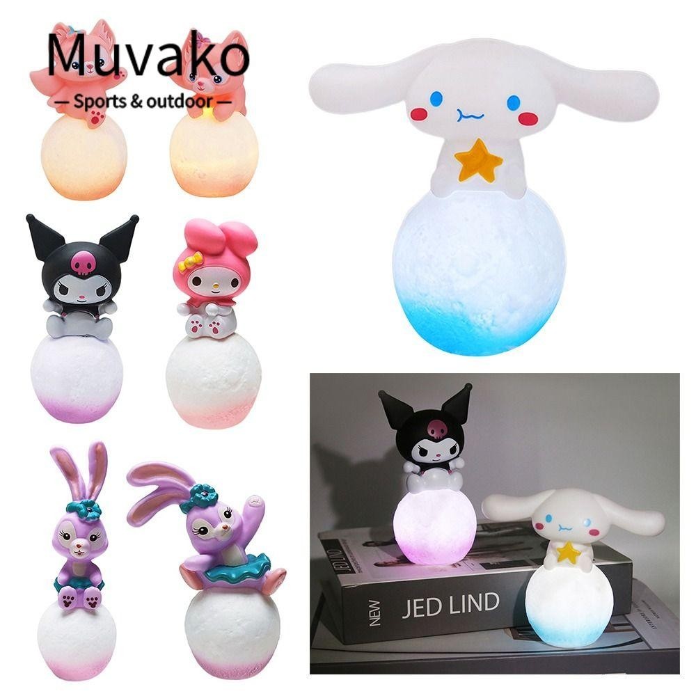 Đèn ngủ LED, Đồ chơi phát sáng Star Dailu Melody, Kuromi Cinnamoroll Lingna Beier dễ thương Trang trí bánh tại nhà &amp; văn phòng