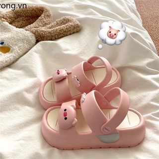 Dép Nữ Dễ Thương Hình Chú Heo Con Trái Tim Dày Đế Dày Mùa Hè Chống S