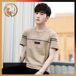 Áo thun ngắn tay nửa tay bên trong dáng rộng đa năng in hình xu hướng mùa hè dành cho nam giới mặc làm đế