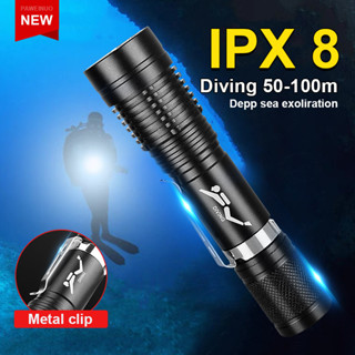 Đèn Pin LED Lặn Biển Chống Nước 10M IPX8 Độ Sáng Mạnh Mẽ