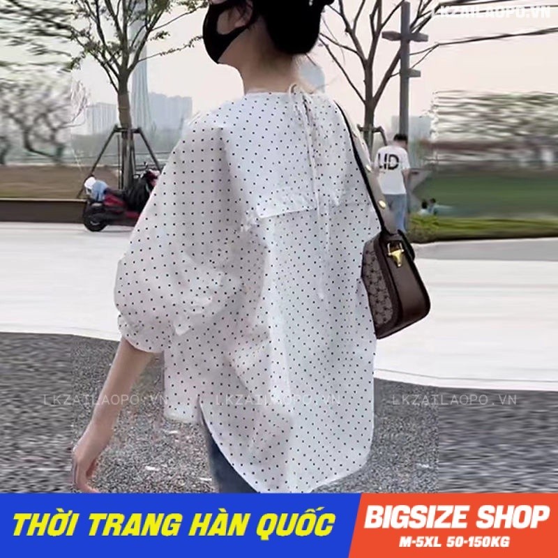 Áo sơ mi nữ tay ngắn Bigsize Áo sơ mi babydoll kiểu form rộng cổ tròn trắng mùa hè Phong cách Hàn Quốc Thời Trang đẹp