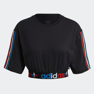 adidas Phong cách sống Áo Thun Lửng Tricolor Adicolor Primeblue Nữ Đen GN2932