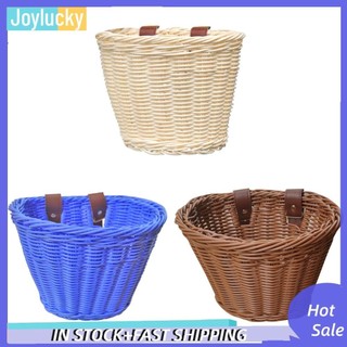 Giỏ xe đạp trẻ em nữ sinh viên xe đạp mây dệt phía trước tay cầm giỏ
