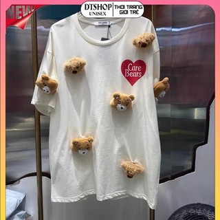 (Hàng Đẹp) Áo Thun Gấu Bear ❤ Áo Phông Cotton Khô Dày Dặn Dáng Rộng Nam Nữ DTS🧡124
