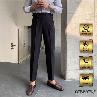 Quần âu nam sidetab cạp cao 2 khuy - phong cách hàn quốc menswear pants