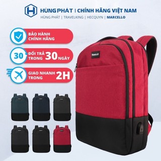 MARCELLO - Balo laptop nam nữ chống nước M-601 có cổng USB chính hãng Hùng Phát sản xuất.