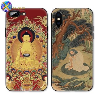 Phong cách Trung Quốc Sakyamuni Phật Tranh cổ đại Văn học Áp dụng iphone11 pro Max, Vỏ điện thoại XS Max X Apple XR / 8p / 7 Redmi Model Điện thoại di động Vỏ bảo vệ chống sốc ZROH